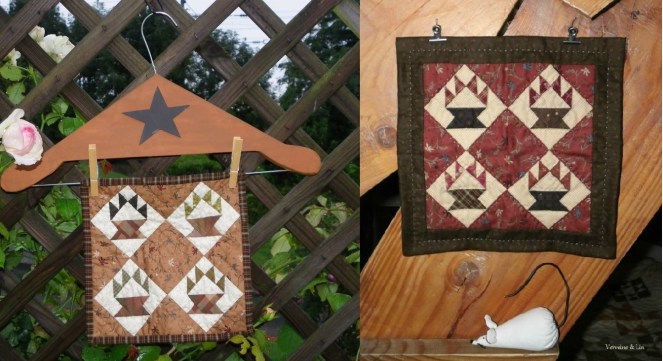 quilts miniatures avec blocs paniers