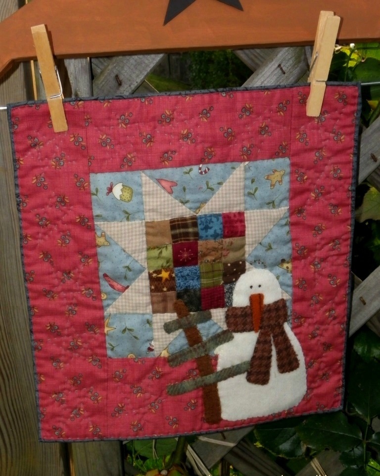quilt miniature bonhomme de neige
