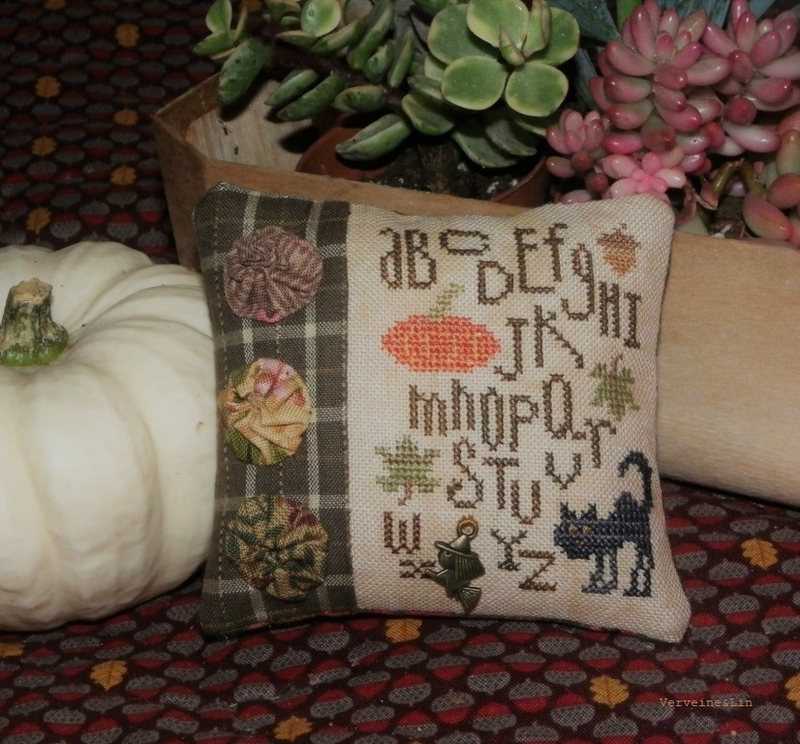 autumn alphabet pincushion