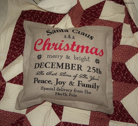 coussin Christmas point de croix