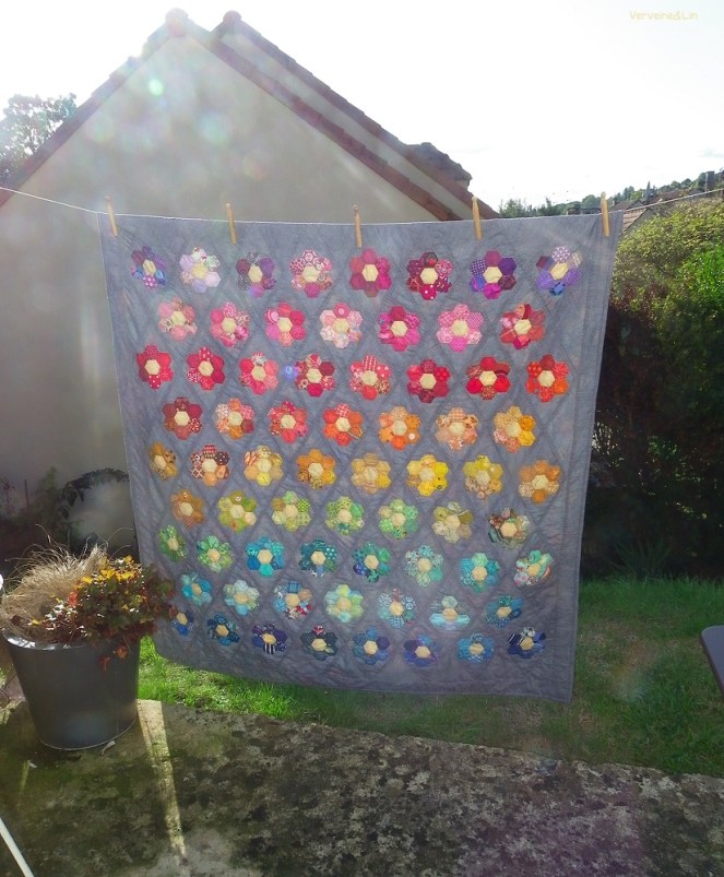 courtepointe Kingfisher en english paper piecing