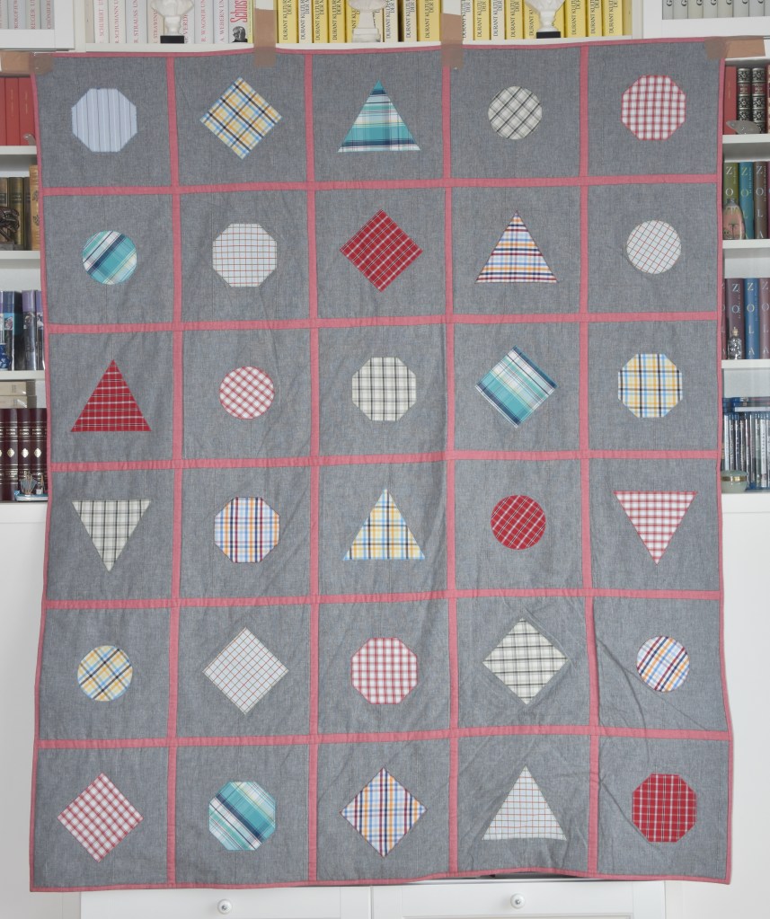 courtepointe en chemises recyclées