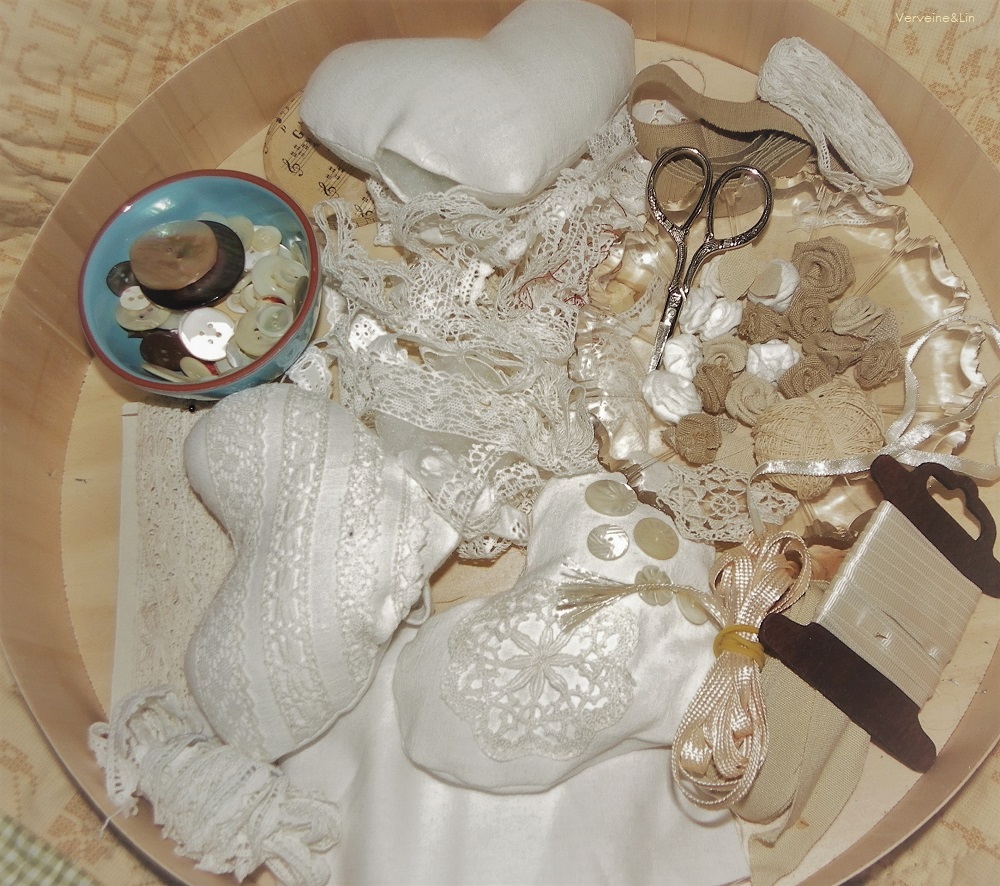 coeurs parfumés en linge ancien