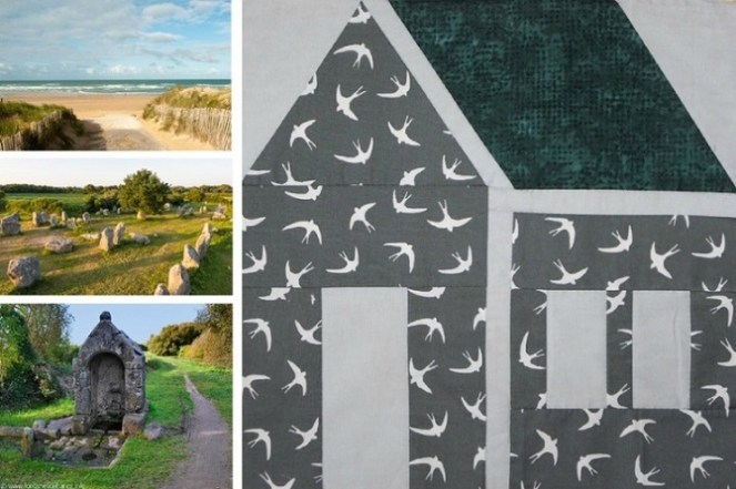 montage photos de maisons en patchwork et de paysages 