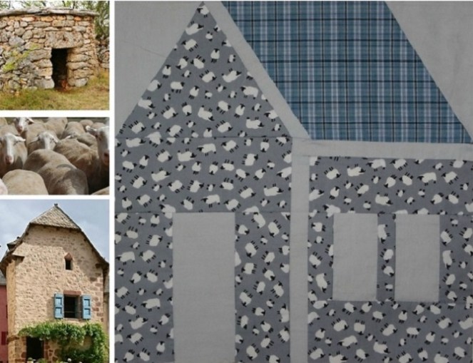 montage photos de maisons en patchwork et de paysages 