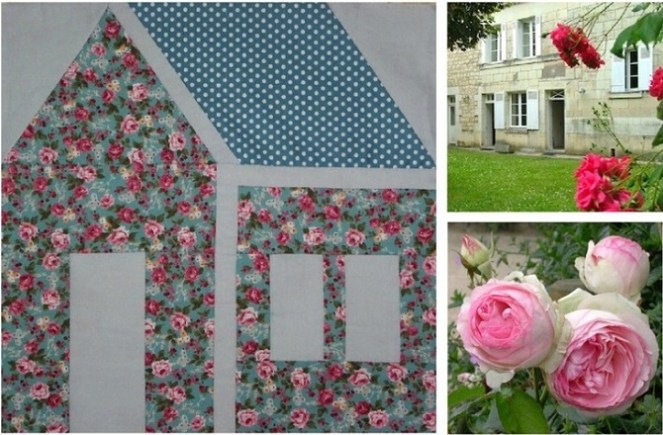 montage photos de maisons en patchwork et de paysages 