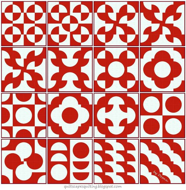 variation des blocs de patchwork chemin de l'ivrogne