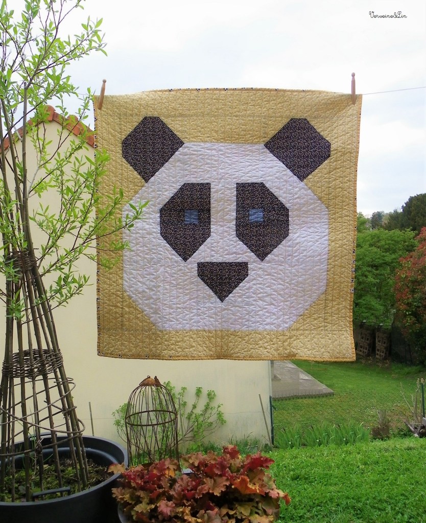 quilt de bébé avec tête de panda xxl