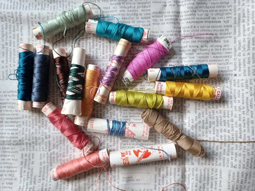 collection de cordonnets de soie 