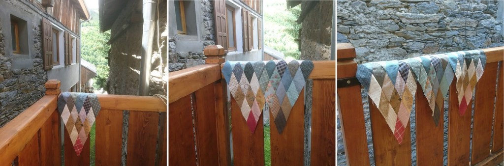 patchwork étoile solitaire ou étoile de bethléem en cours de montage 