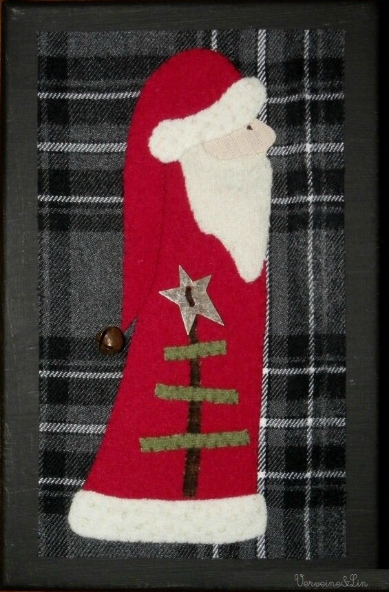 sant claus en appliqué de lainages