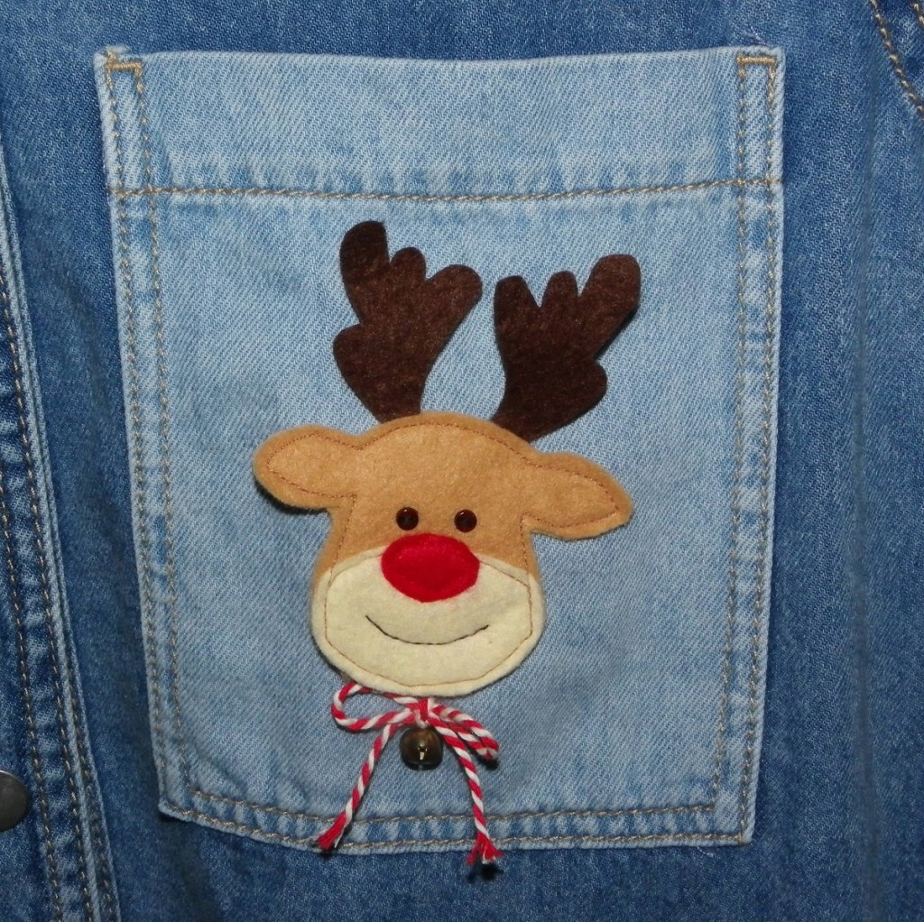 renne de noël appliqué en feutrine 
