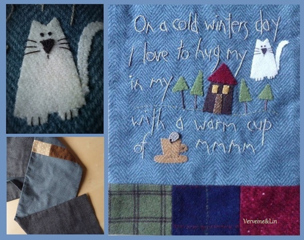 appliqué et broderies sur lainages