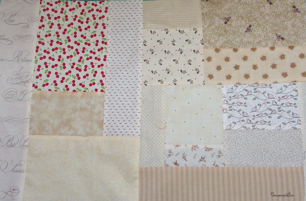 patchwork aléatoire de tissus écrus