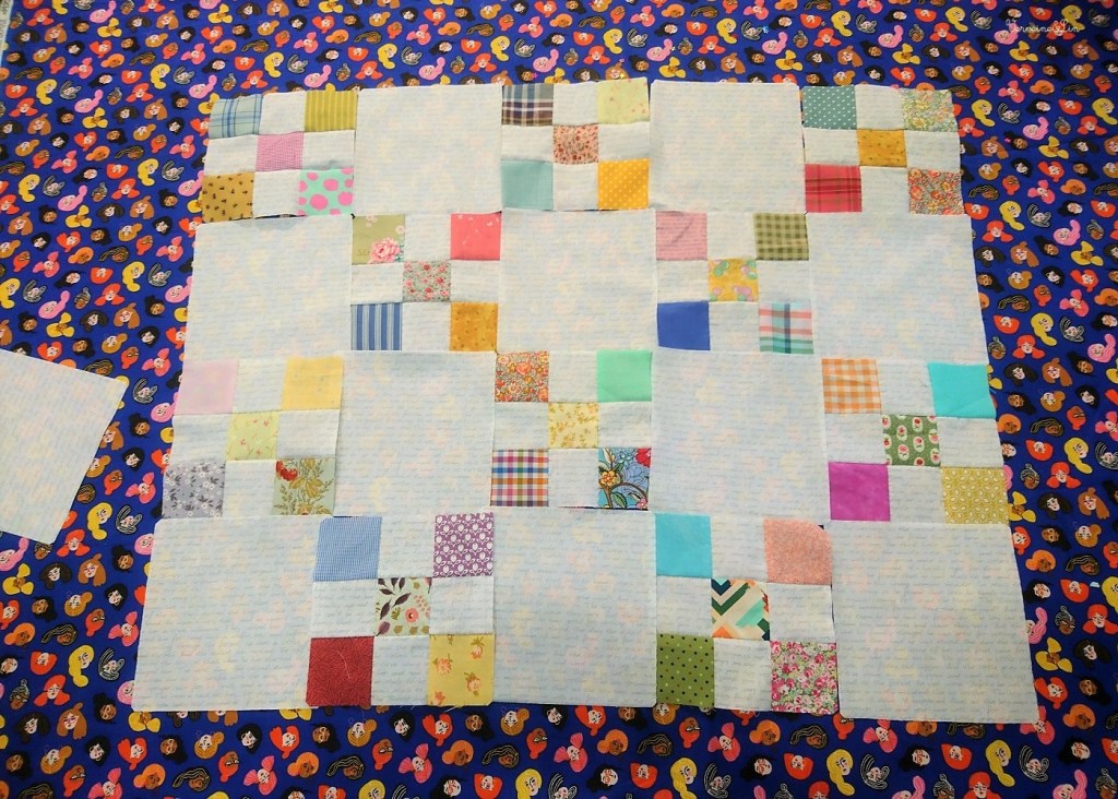 blocs nine patch pour quilt en chaine irlandaise