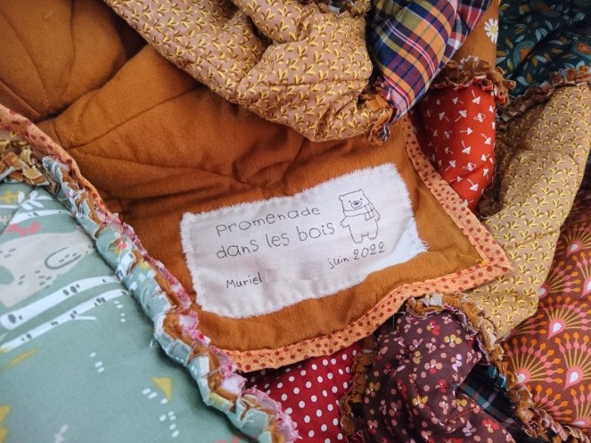 étiquette quilt patchwork stylo textile