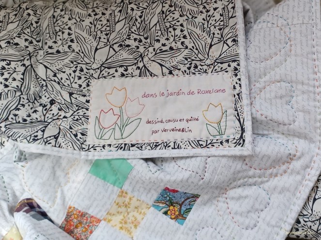 étiquette quilt patchwork broderie