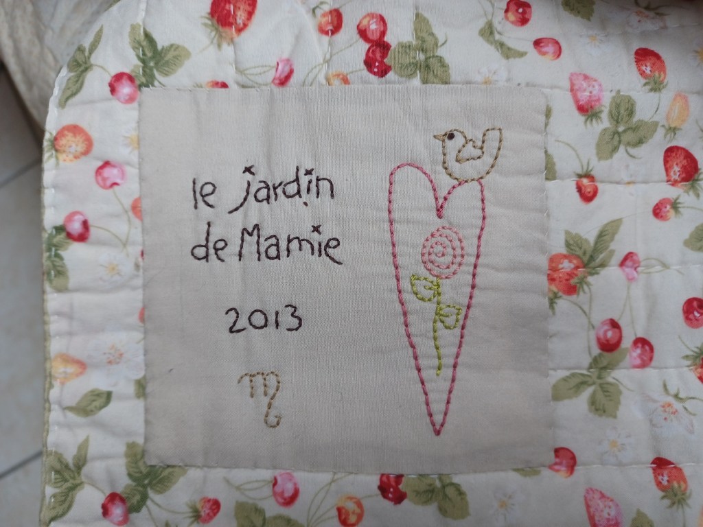 étiquette quilt patchwork broderie