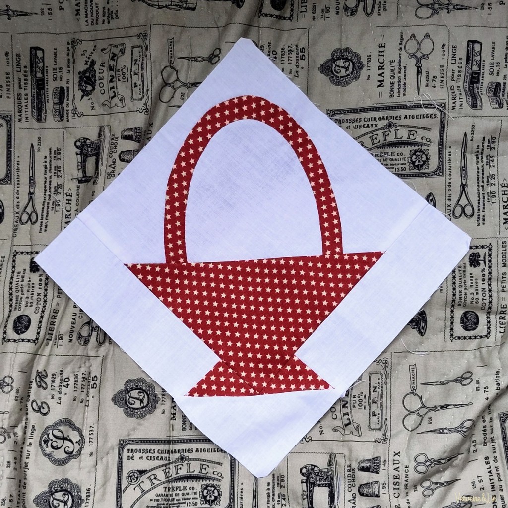 blocs de patchwork paniers dans lels tons rouges