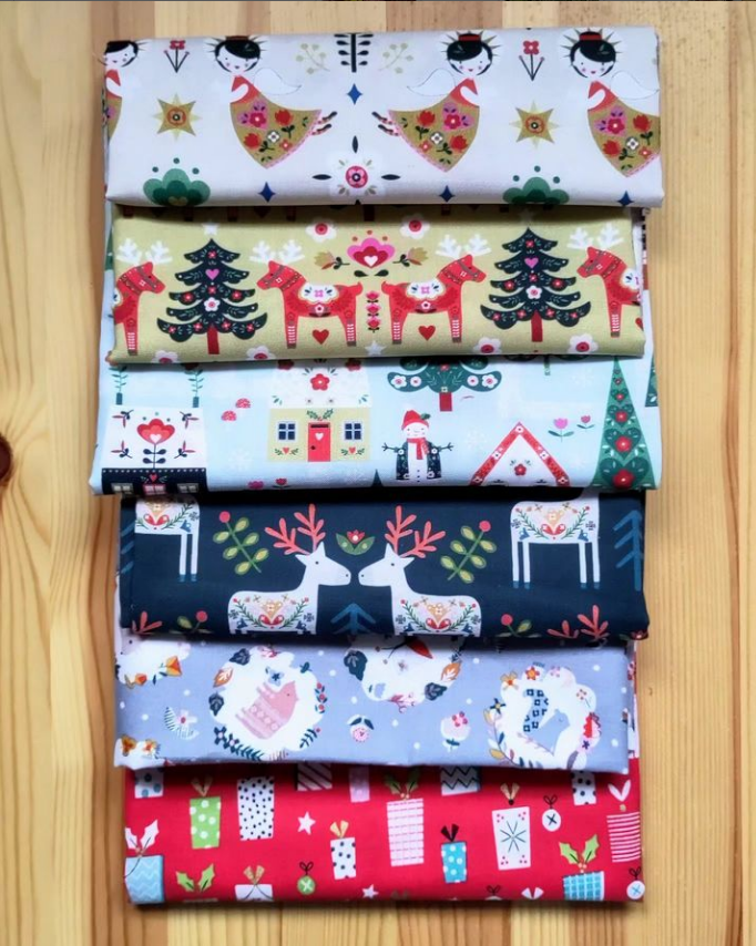 assortiment de tissus de noËl pour plaid en patchwork