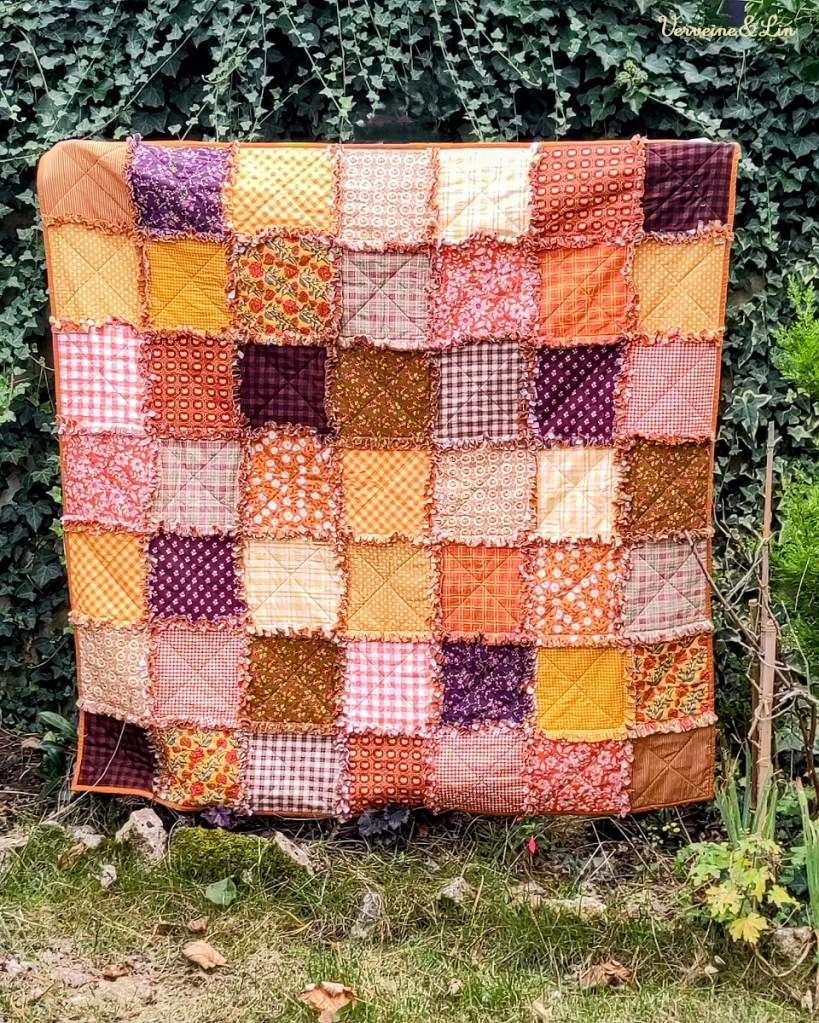 rag quilt aux couleurs d'automne