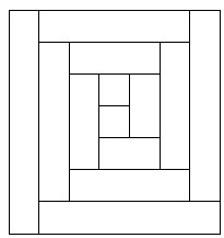 construction du bloc dee patchwork log cabin