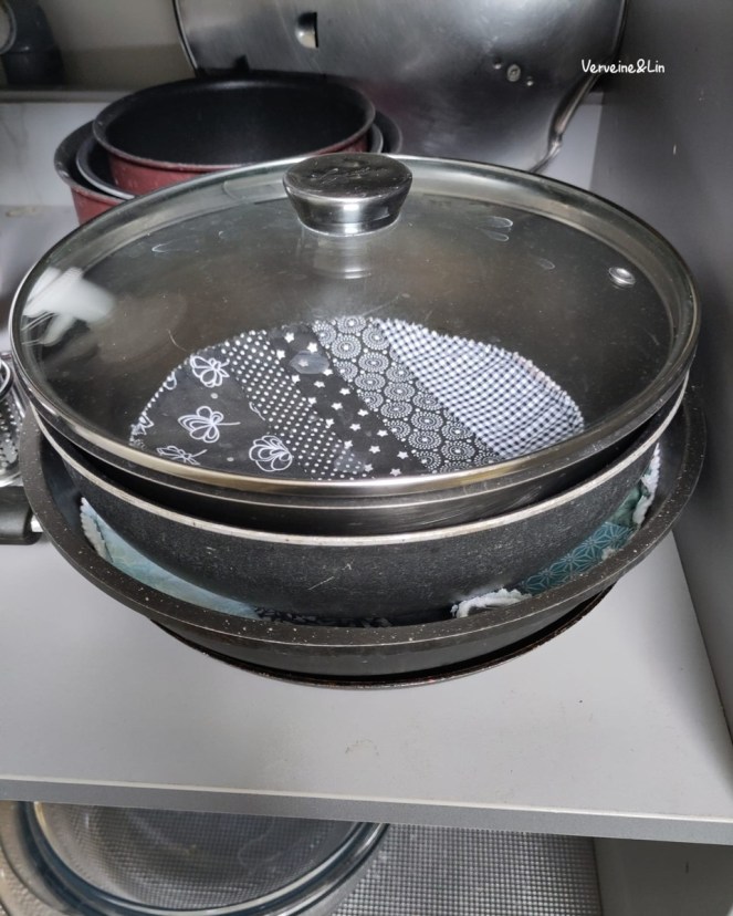 protections en patchwork pour les fonds de casseroles